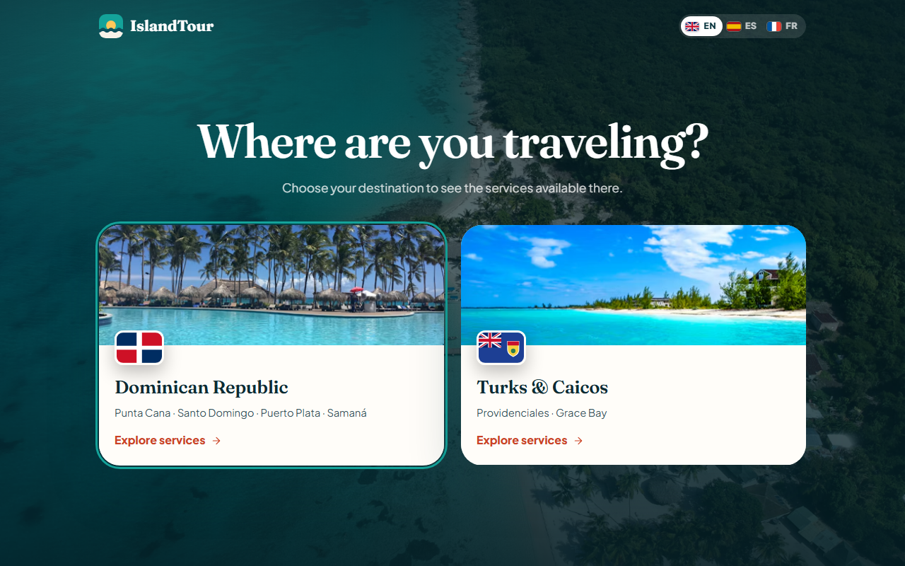 IslandTour · Tours, traslados y estadías